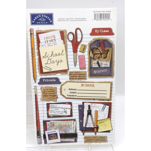 Back to School Stickers 6 Sheets 2 of Each Design 138 Stickers NOS - Picture 3 of 4